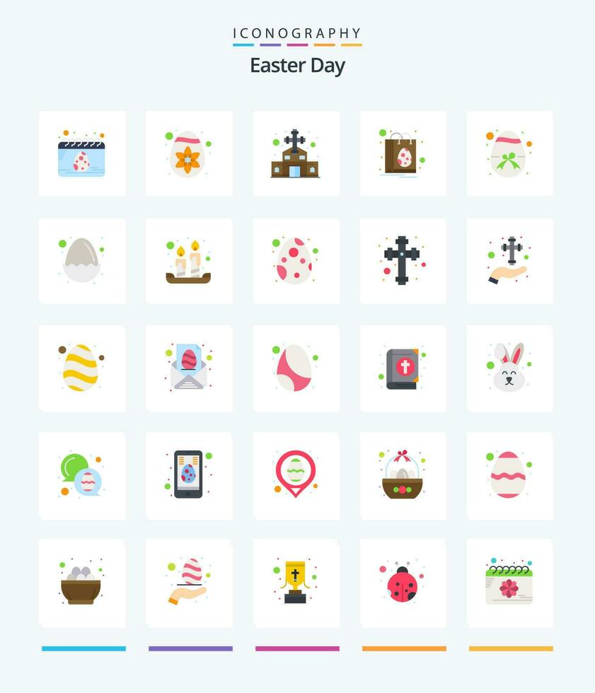 Creative Easter 25 Flat icon pack  Such As gift. easter. catholic. shopping. easter vector