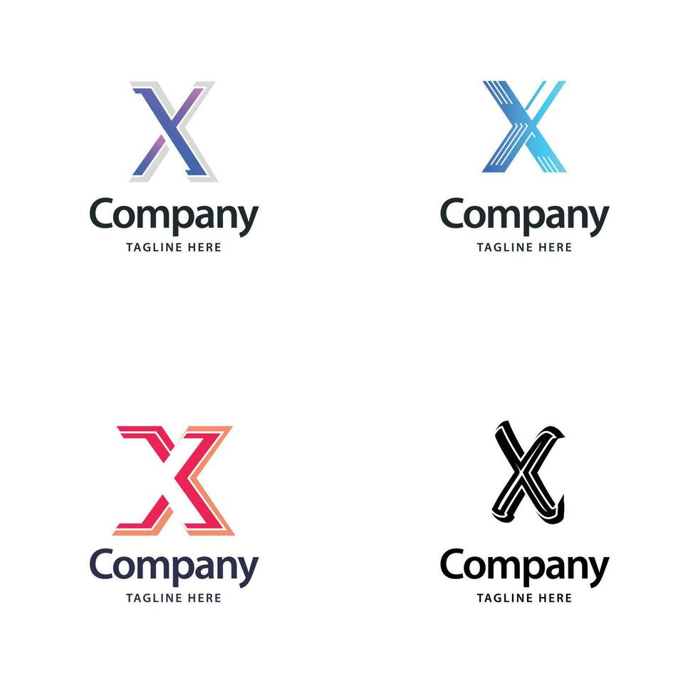 Letter X Big Logo Pack Design Creative Modern logos design for your business vector