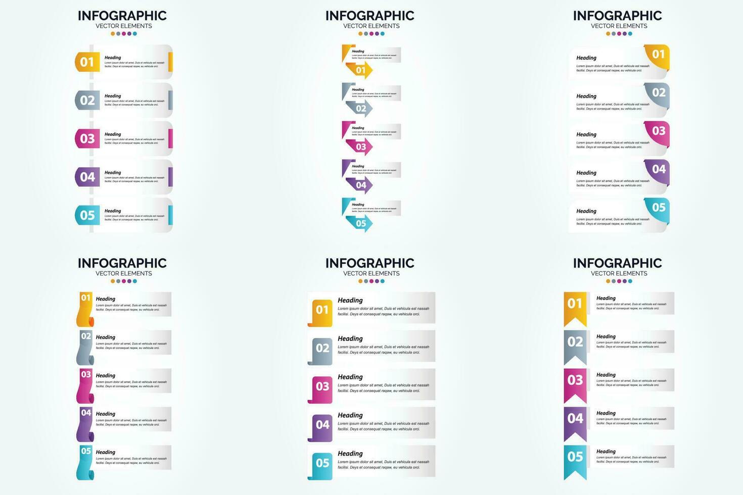 ilustración vectorial infografía conjunto de diseño plano para folleto publicitario y revista vector