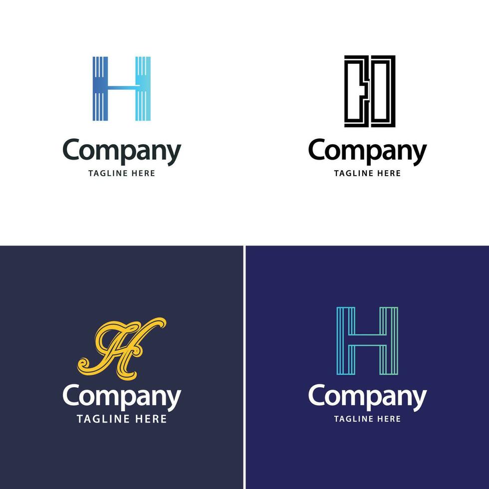 Letter H Big Logo Pack Design Creative Modern logos design for your business vector