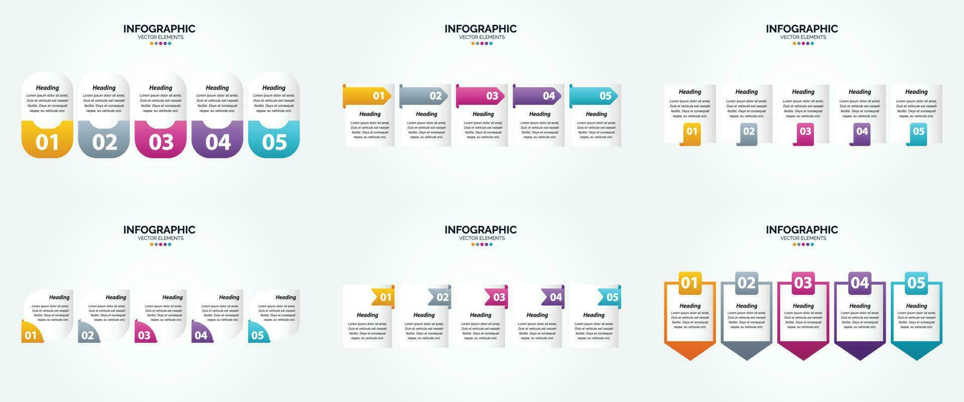 ilustración vectorial infografía conjunto de diseño plano para folleto publicitario y revista vector