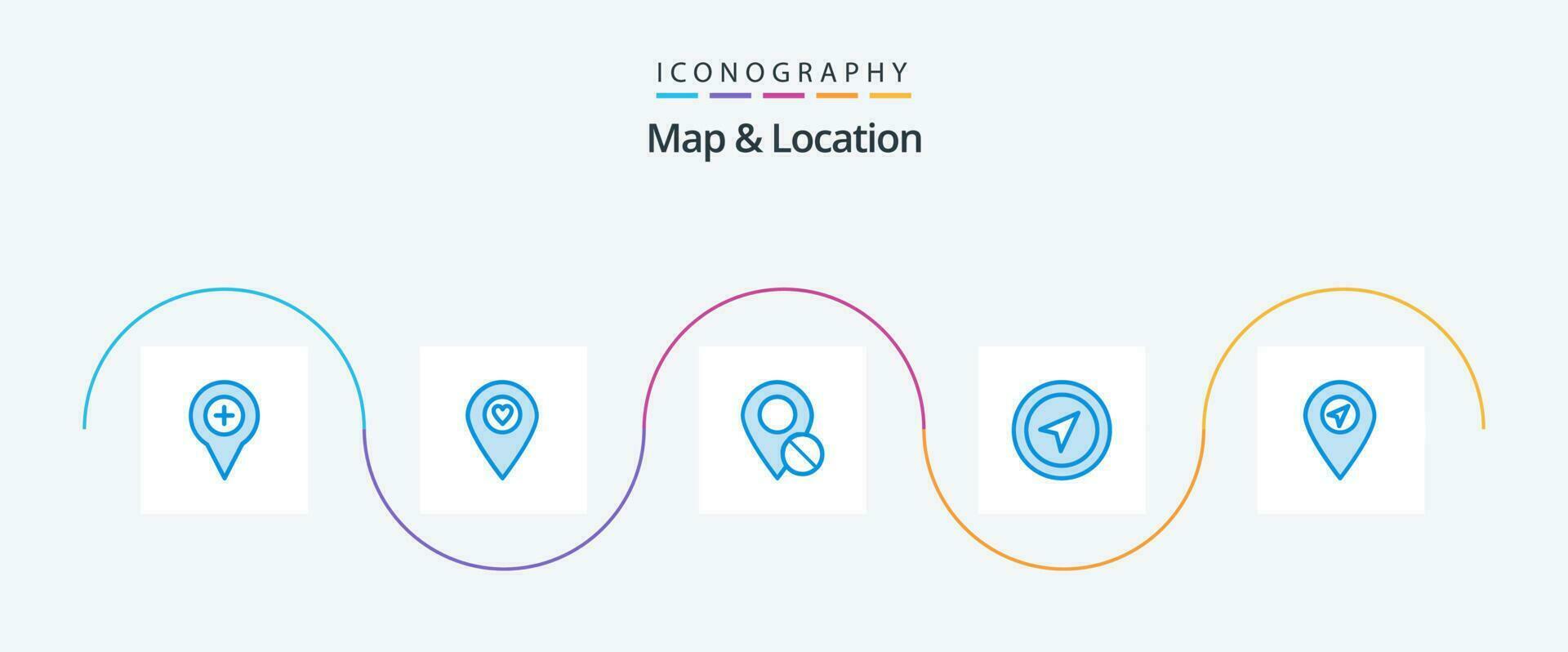 Map and Location Blue 5 Icon Pack Including pin. map. pointer. location. pin vector