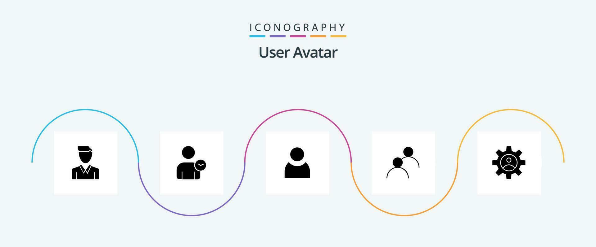 User Glyph 5 Icon Pack Including controls. basic. basic. avatar. user vector