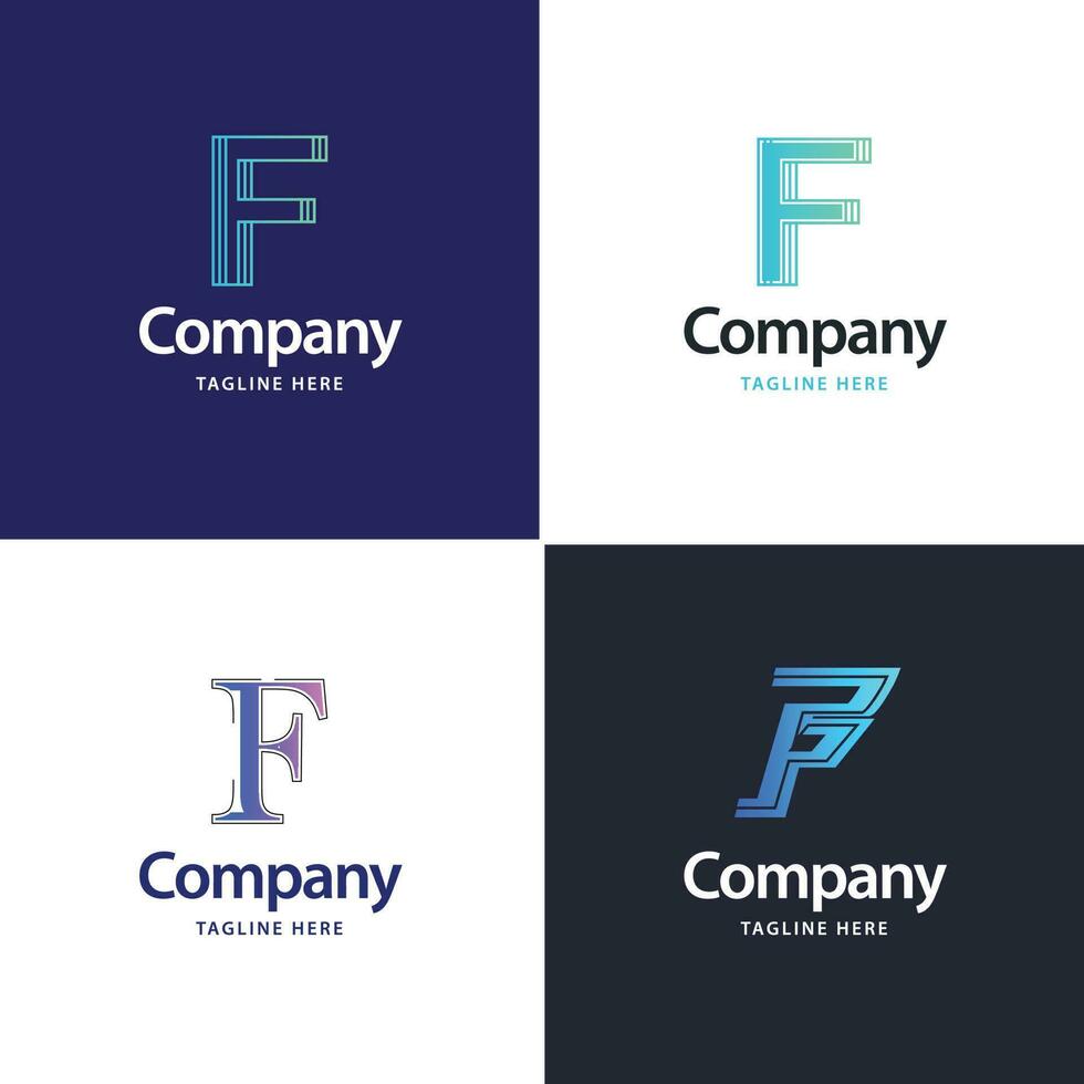 Letter F Big Logo Pack Design Creative Modern logos design for your business vector