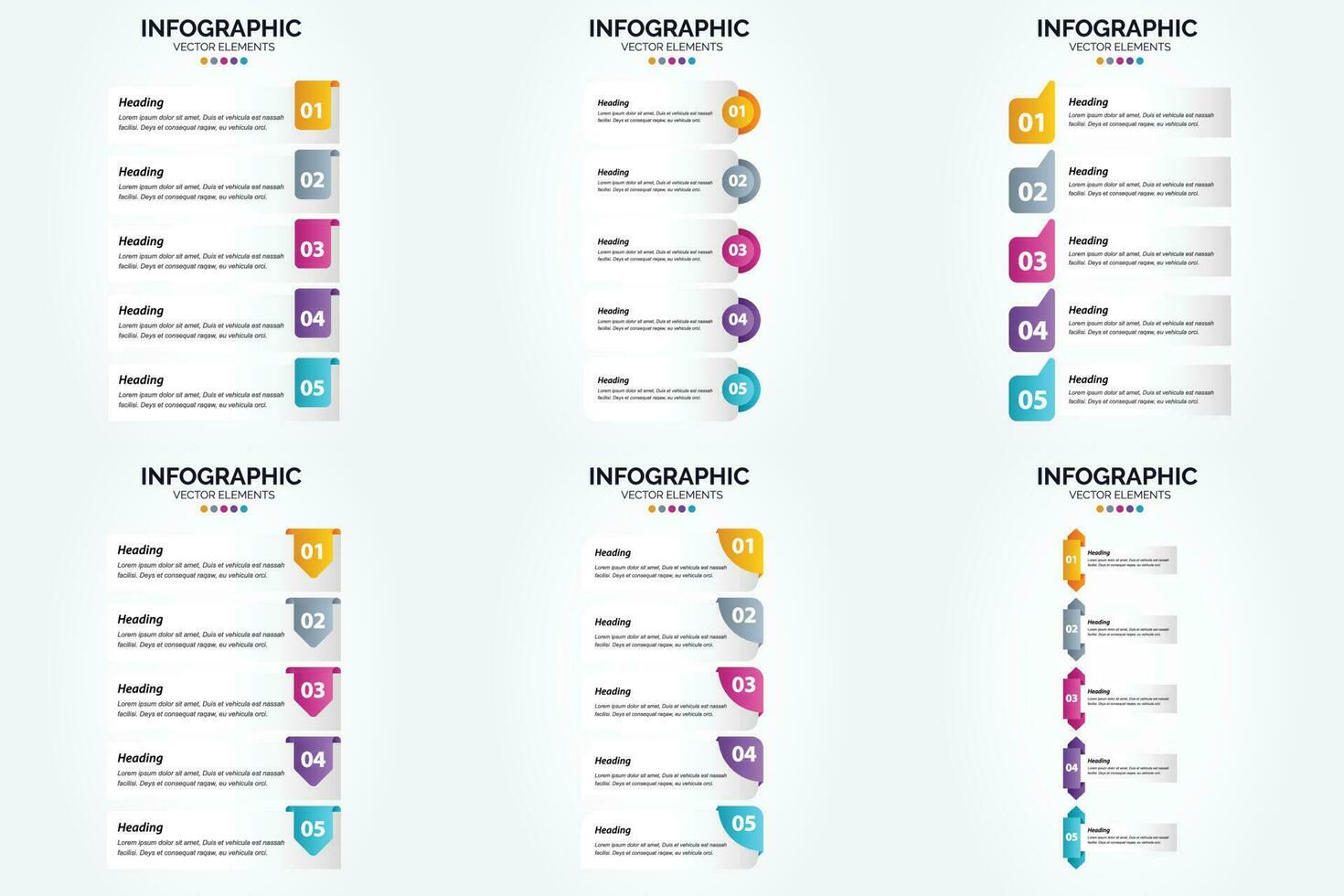 ilustración vectorial infografía conjunto de diseño plano para folleto publicitario y revista vector