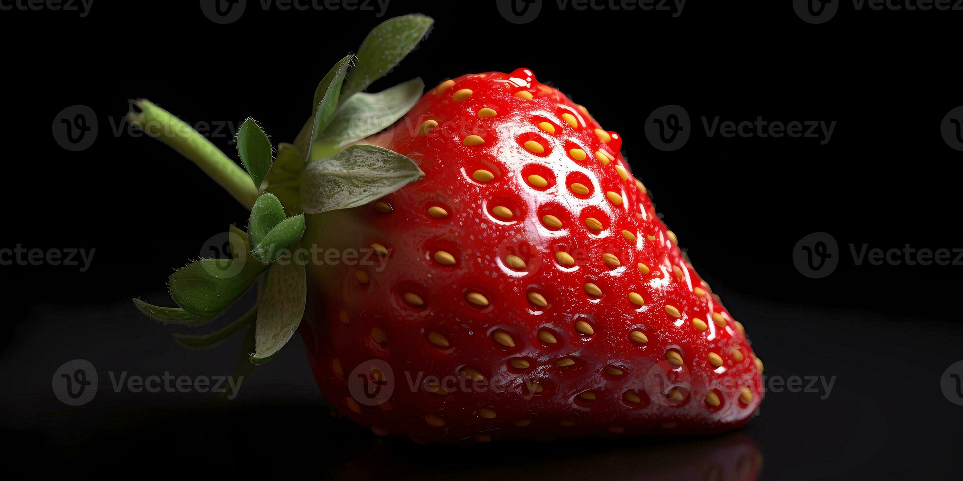 Strawberry fruit copy space background, AI Generated photo