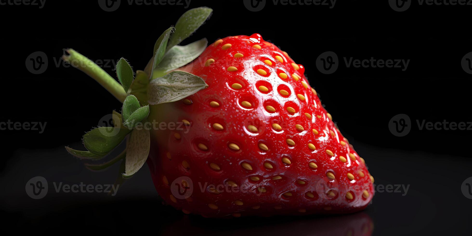 Strawberry fruit copy space background, photo