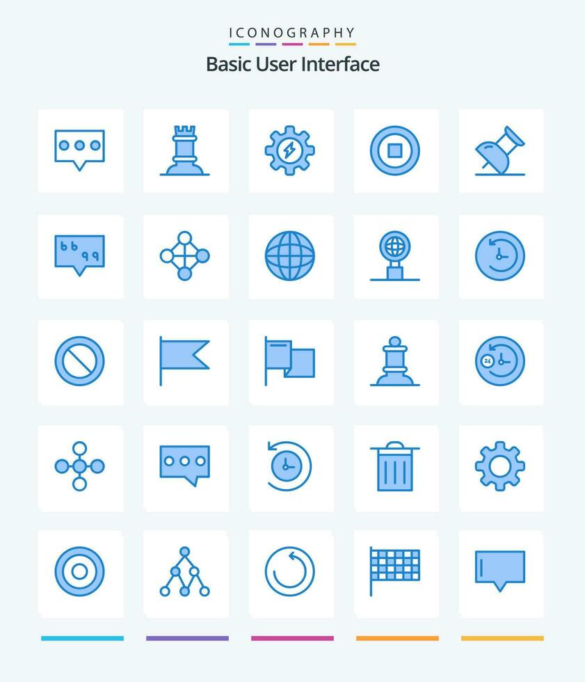 creativo básico 25 azul icono paquete tal como jerarquía. mensaje. proceso. burbuja. marcador vector