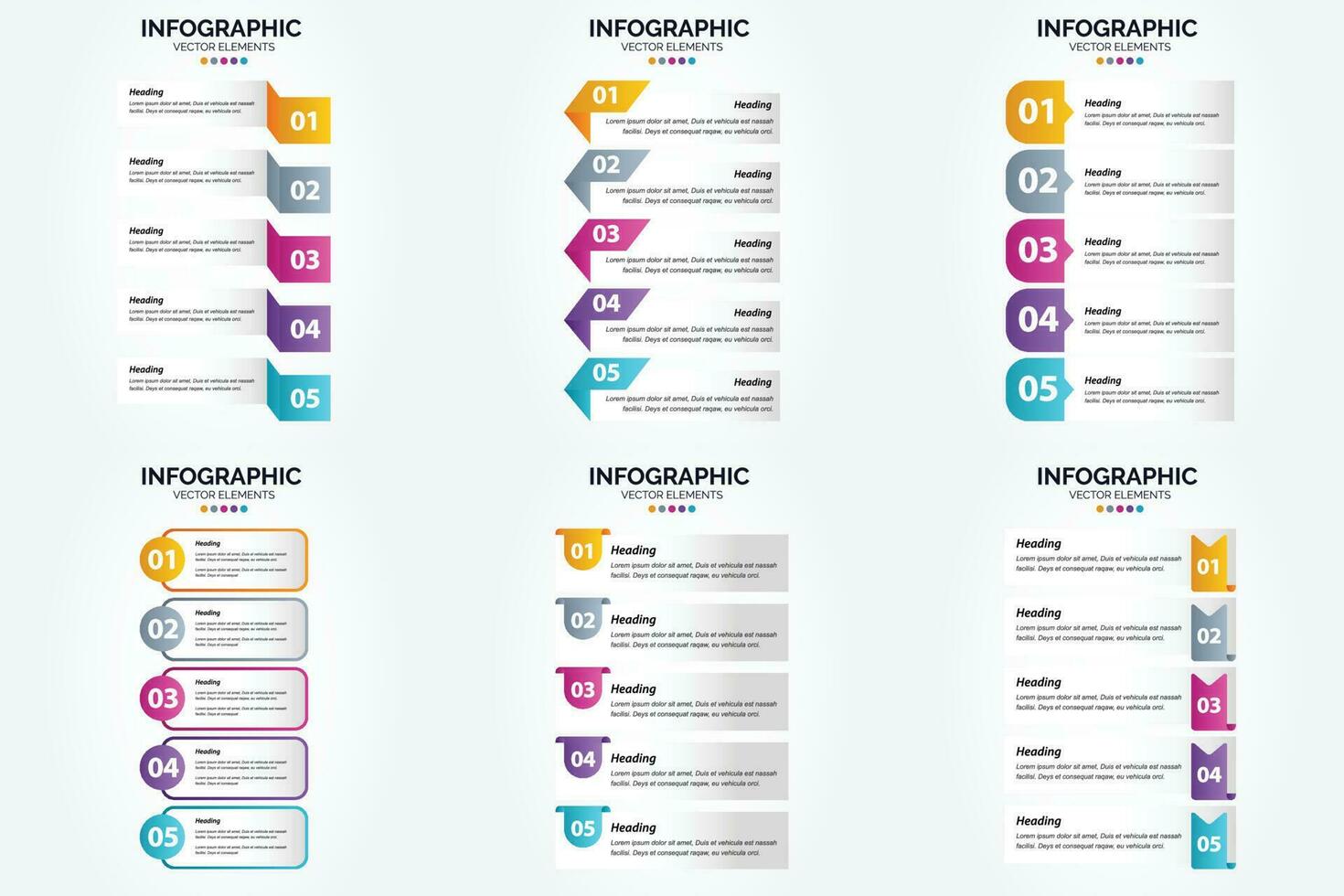 ilustración vectorial infografía conjunto de diseño plano para folleto publicitario y revista vector