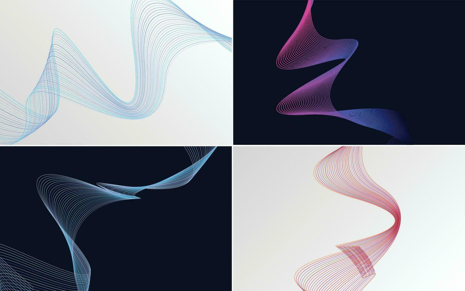 Collection of geometric minimal lines pattern set vector