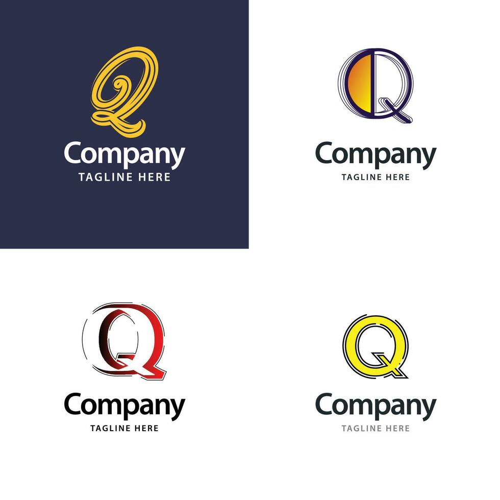 Letter Q Big Logo Pack Design Creative Modern logos design for your business vector