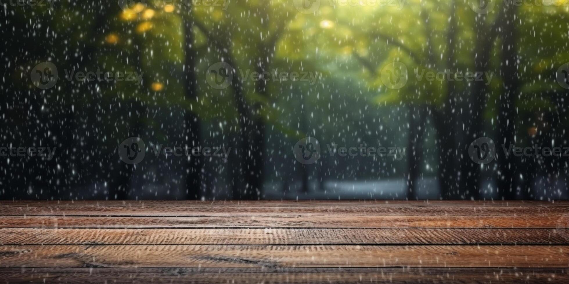 Rain drop copy space blurred background, AI Generated photo