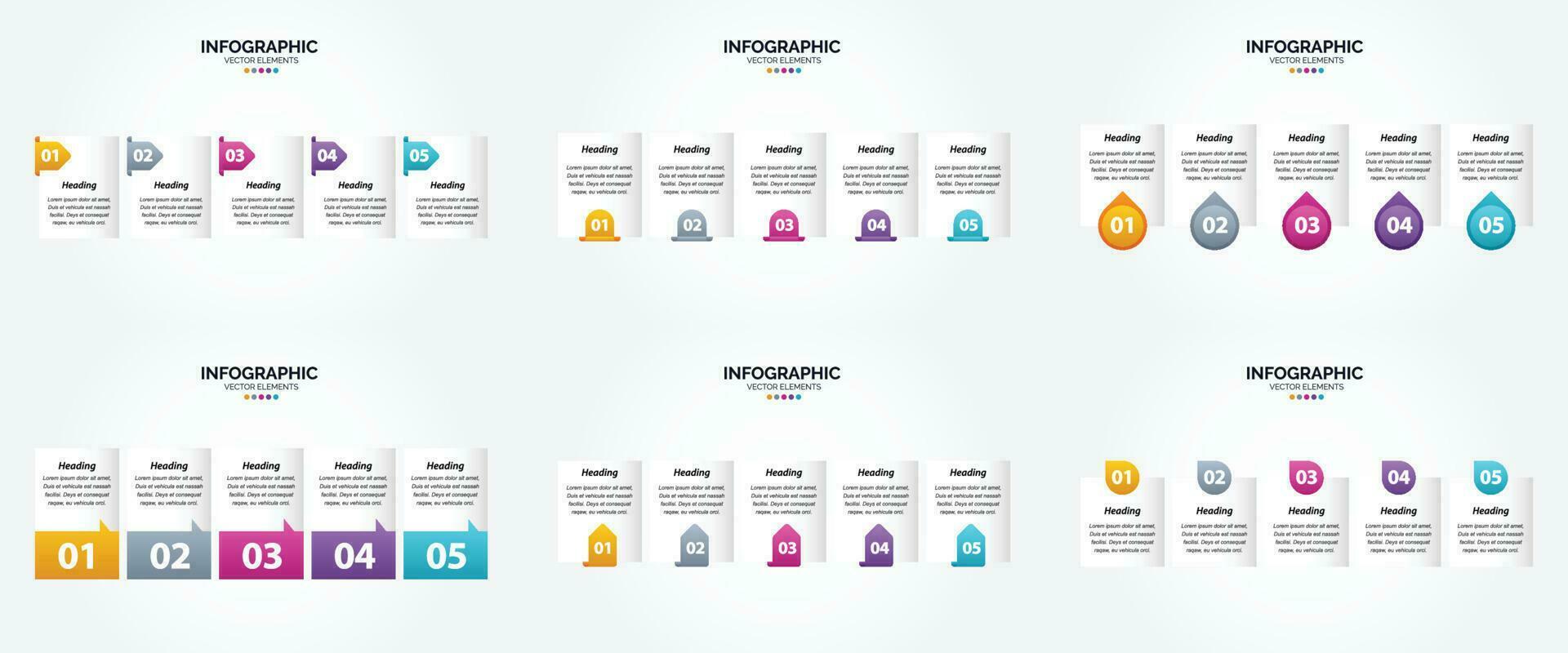 ilustración vectorial infografía conjunto de diseño plano para folleto publicitario y revista vector