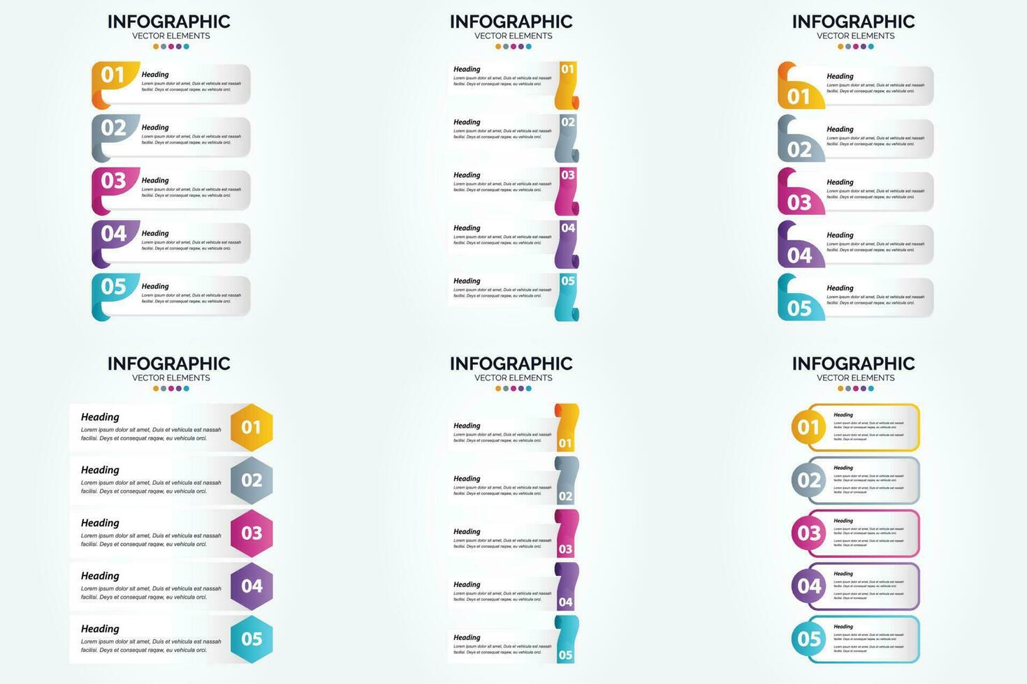 ilustración vectorial infografía conjunto de diseño plano para folleto publicitario y revista vector