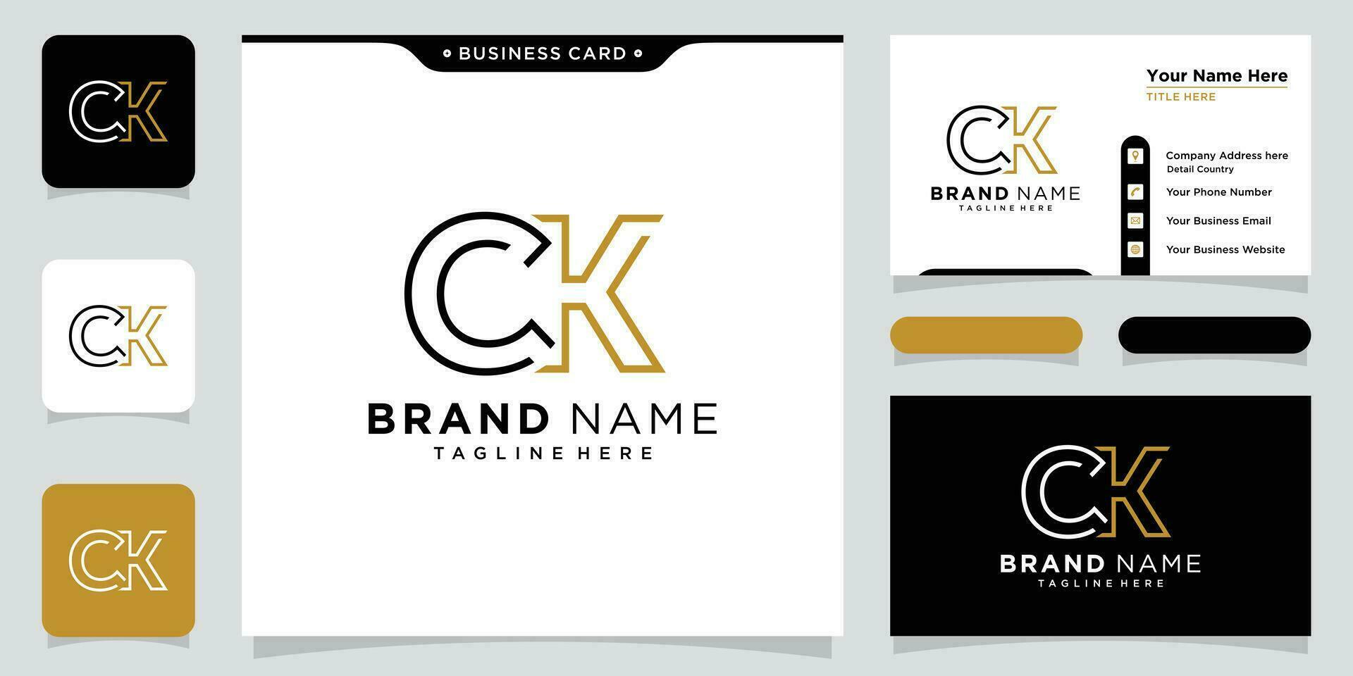 Initial Letter CK logo design template vector