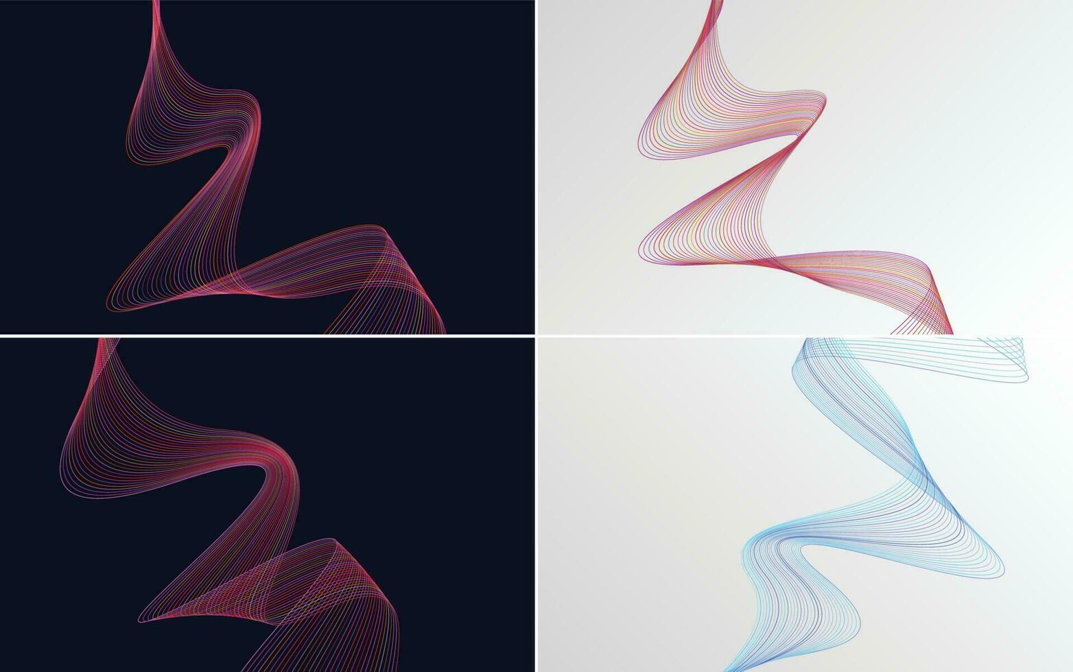 Collection of geometric minimal lines pattern set vector