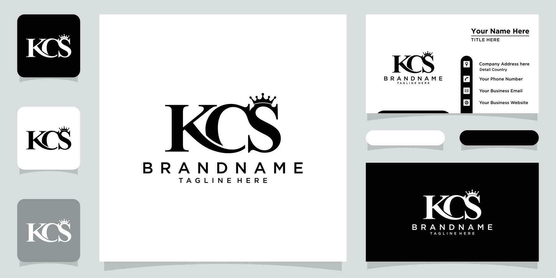 kcs letra creativo moderno elegante logo diseño con negocio tarjeta diseño prima vector