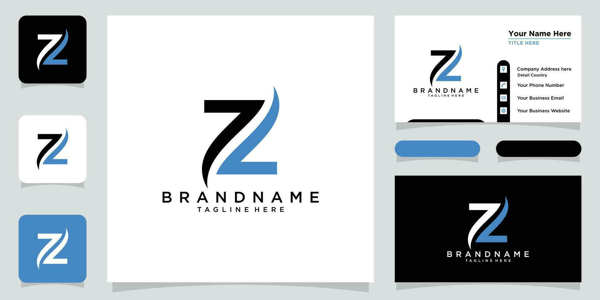 Initial Letter Z Logo Design vector Template. Creative Z Logo Design with business card design template