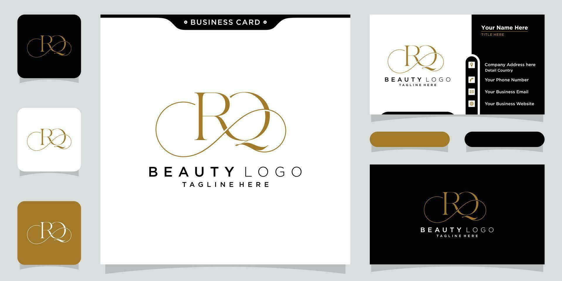 Initial letter RQ luxury Logo design vector