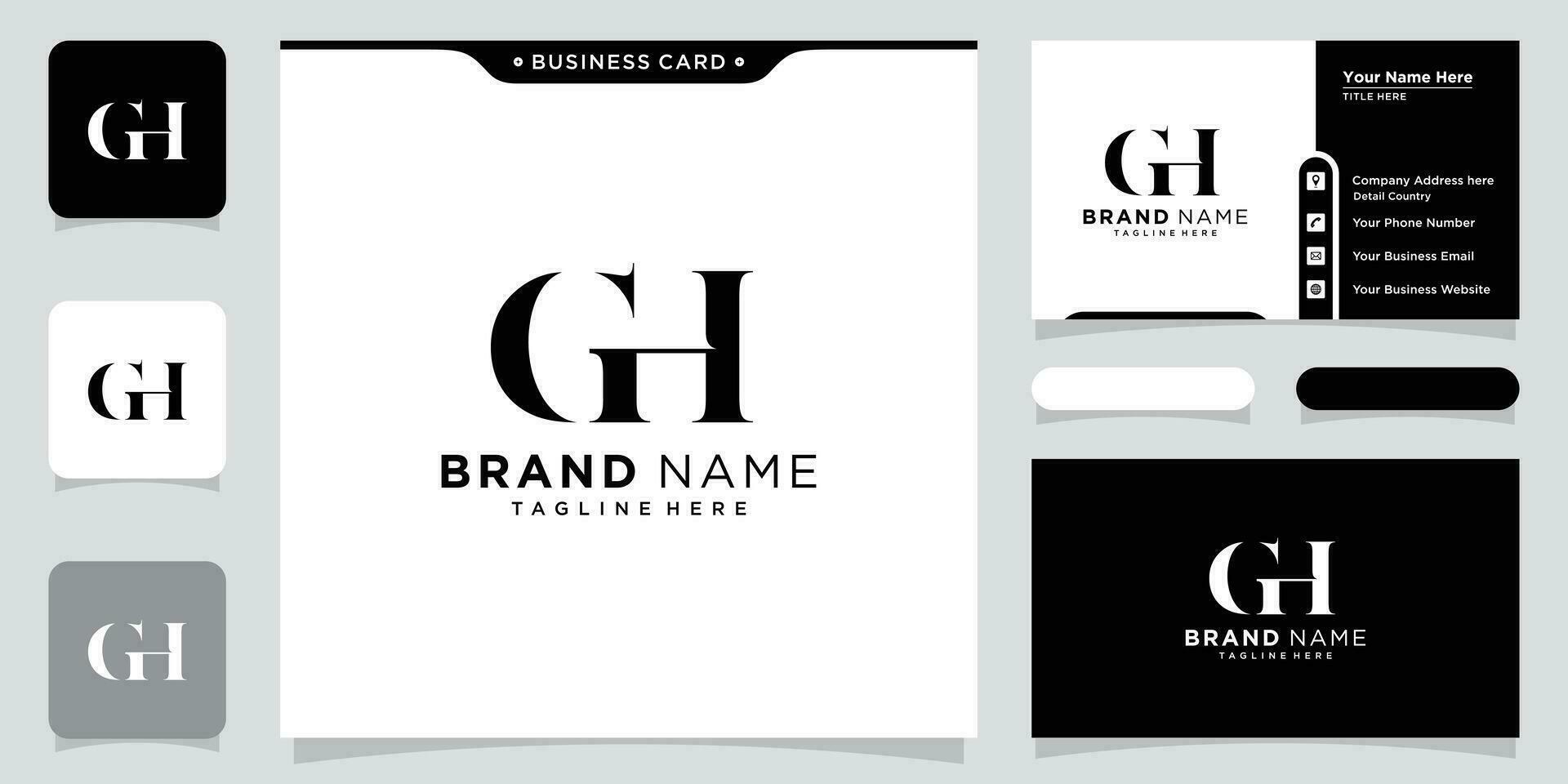 Initial Letter GH logo design template vector