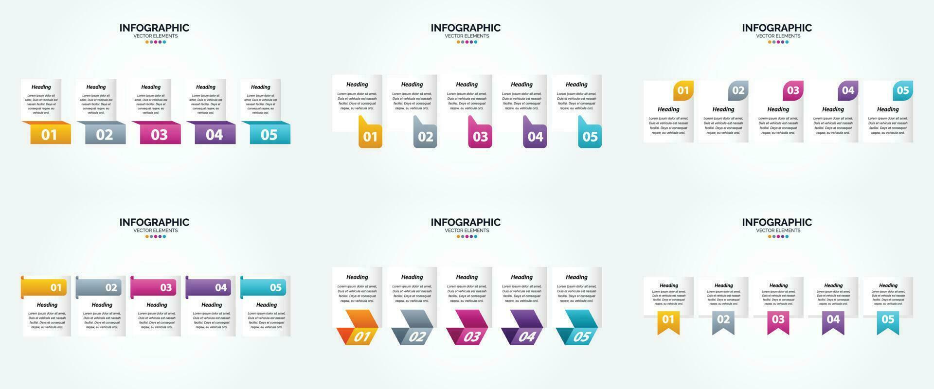 ilustración vectorial infografía conjunto de diseño plano para folleto publicitario y revista vector