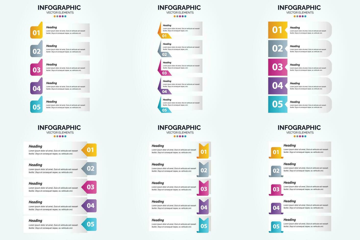 ilustración vectorial infografía conjunto de diseño plano para folleto publicitario y revista vector