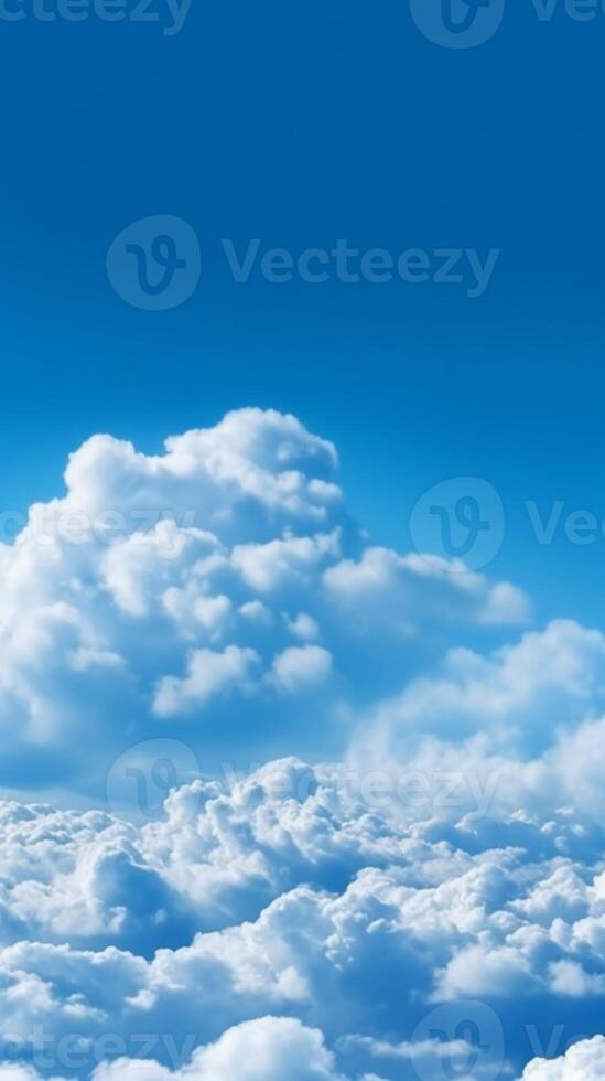 Clouds and blue sky copy space background. AI Generated photo