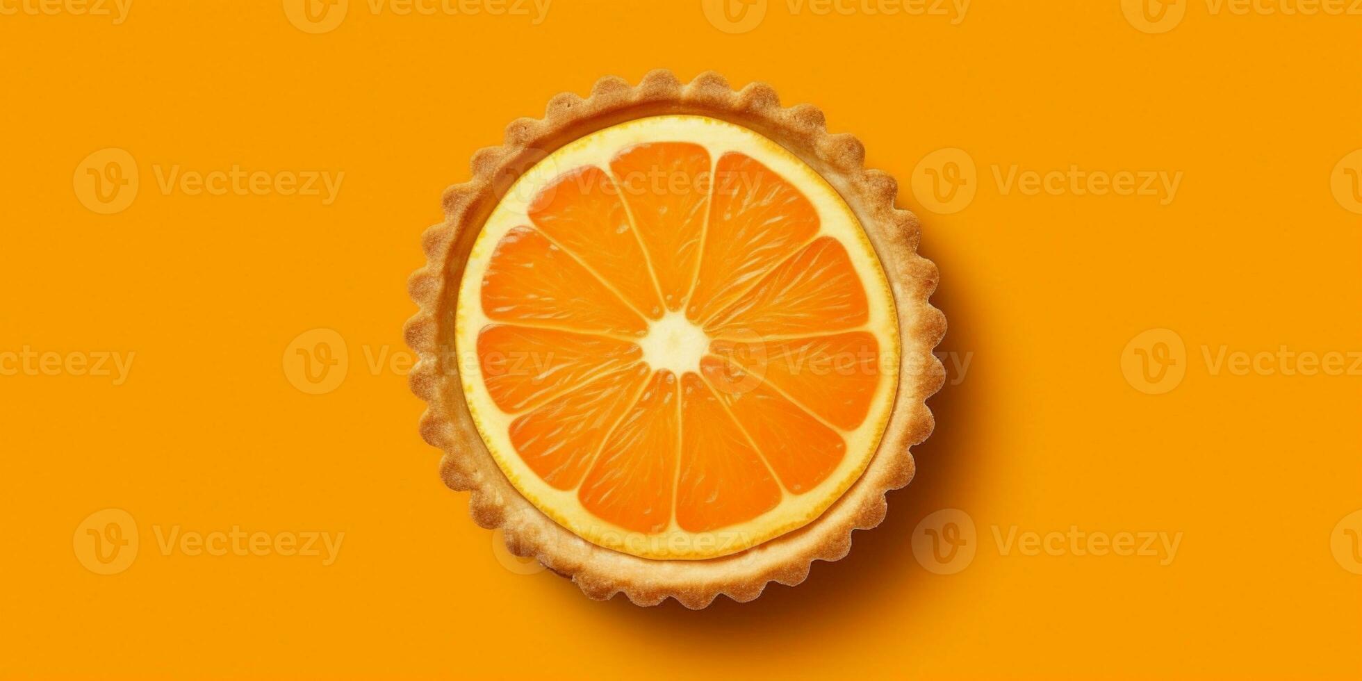 Pie tart orange fruit cake dessert blurred background, AI Generateand photo