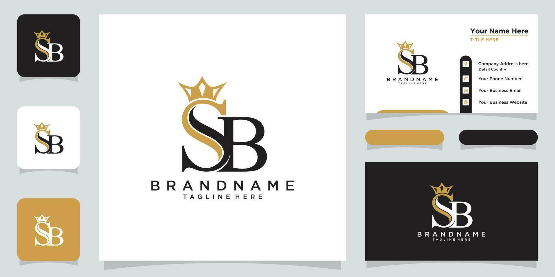 Letter SB Vector Logo Design Template with business card design Premium Vector