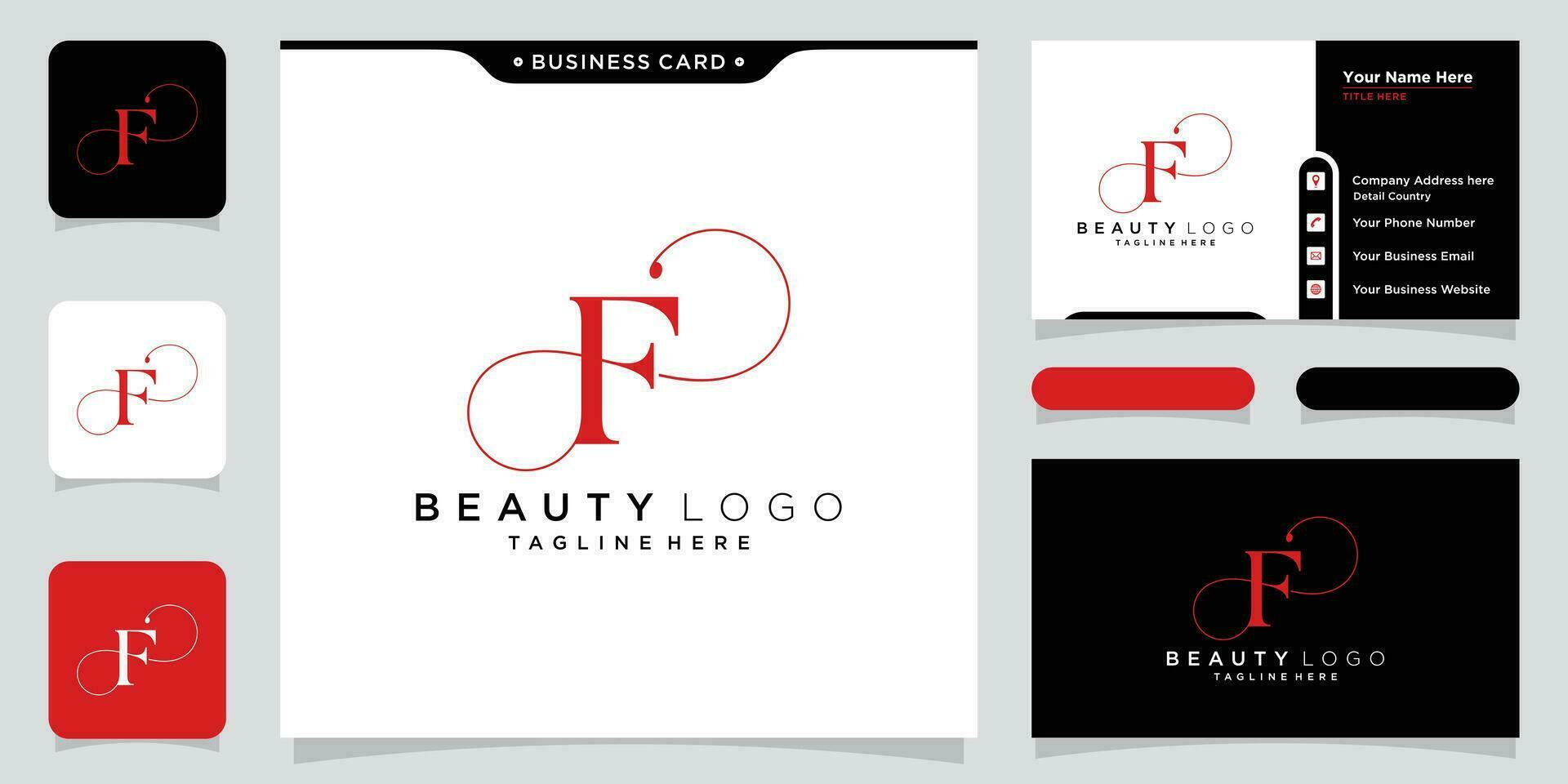 Initial f handwriting logo vector design template