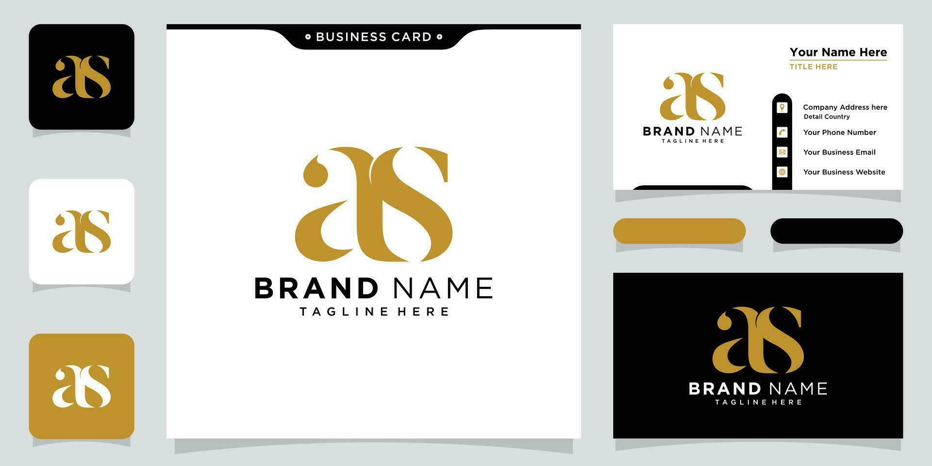 Initial Letter A S logo design template vector