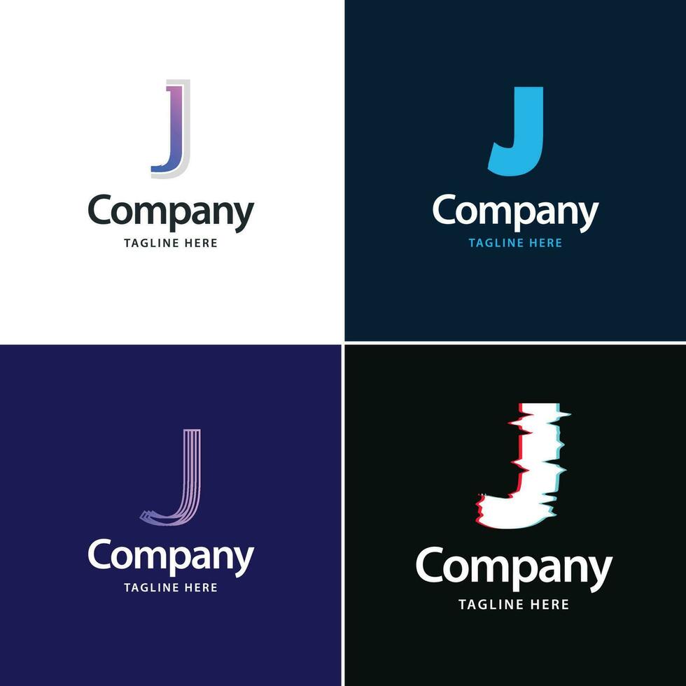 letra j diseño de paquete de logotipos grandes diseño de logotipos modernos y creativos para su negocio vector