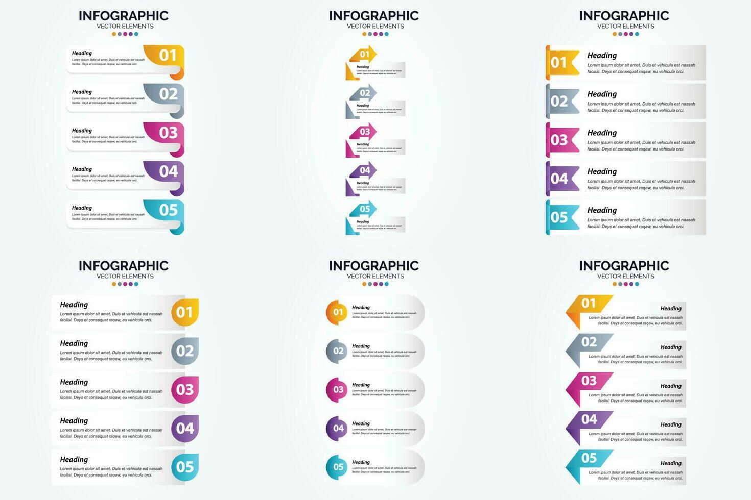 ilustración vectorial infografía conjunto de diseño plano para folleto publicitario y revista vector