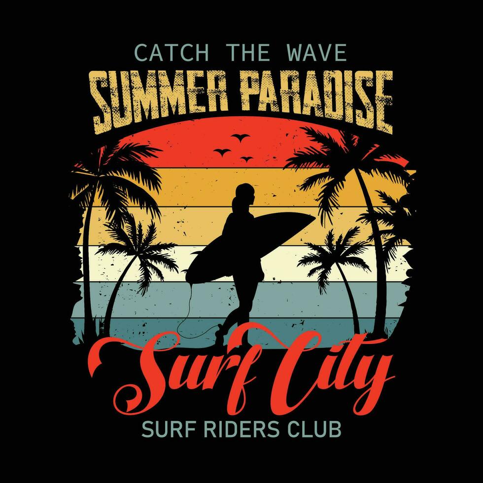 Best Surfing T Shirt Template Design for Woman 26187075 Vector Art at ...