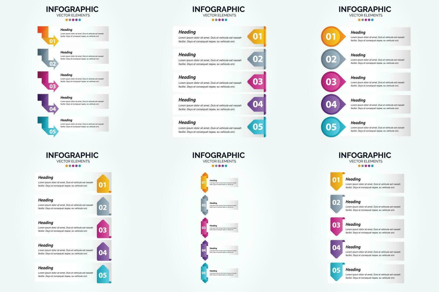 ilustración vectorial infografía conjunto de diseño plano para folleto publicitario y revista vector