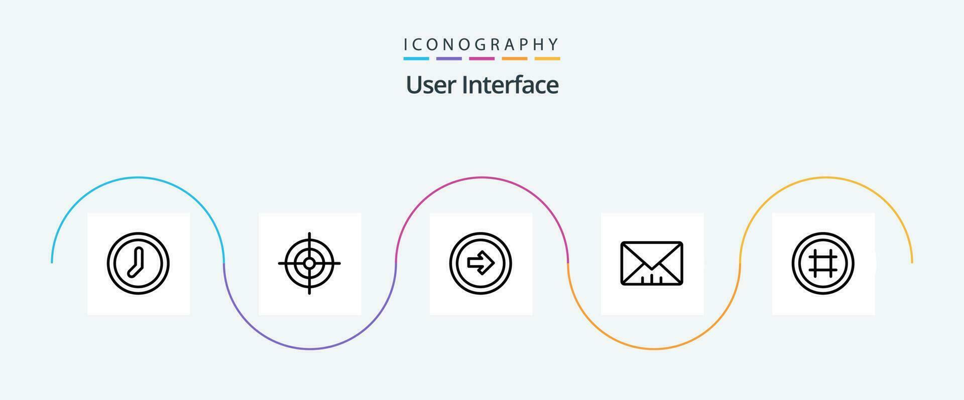 User Interface Line 5 Icon Pack Including ui. hash tag. button. user. interface vector