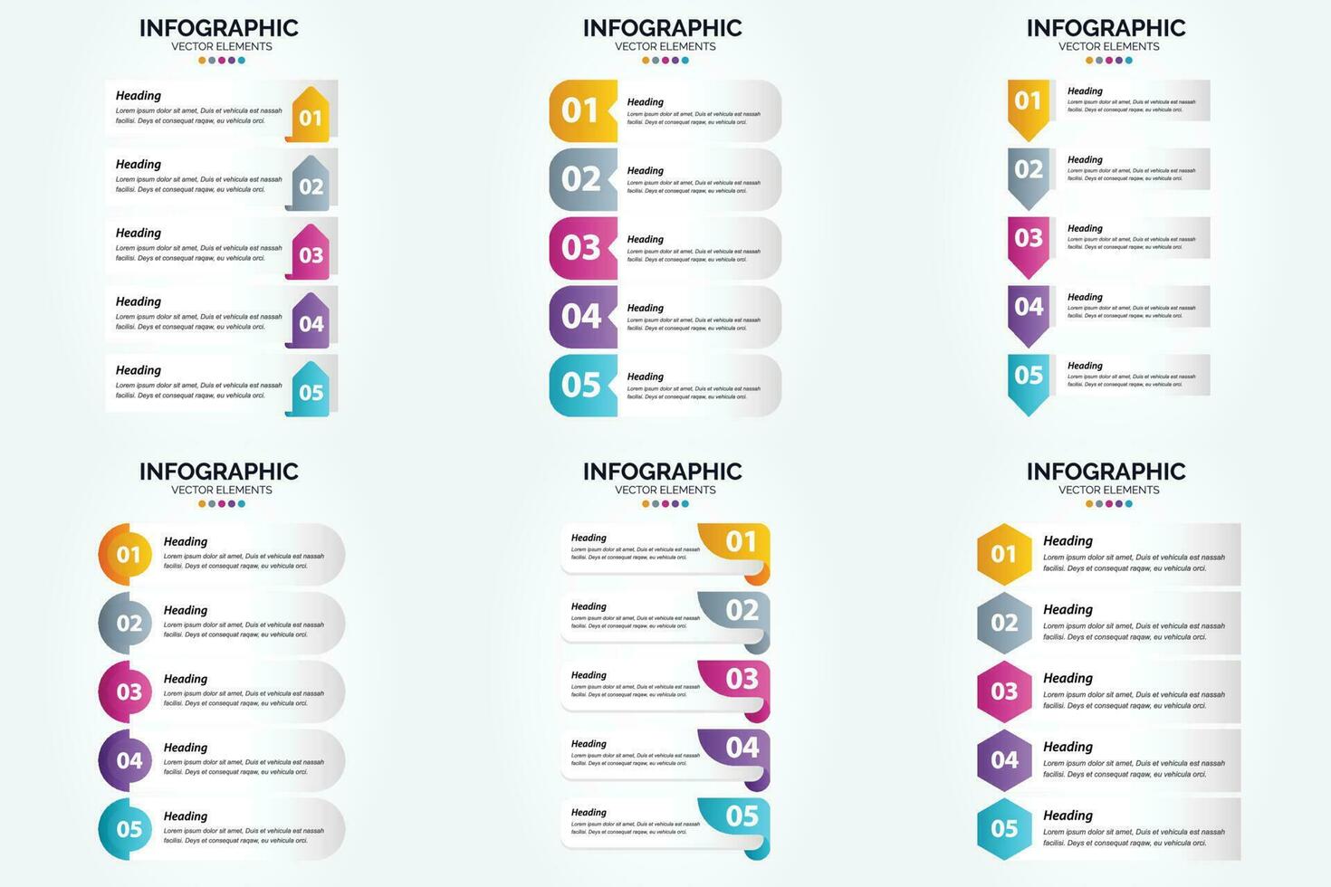 ilustración vectorial infografía conjunto de diseño plano para folleto publicitario y revista vector