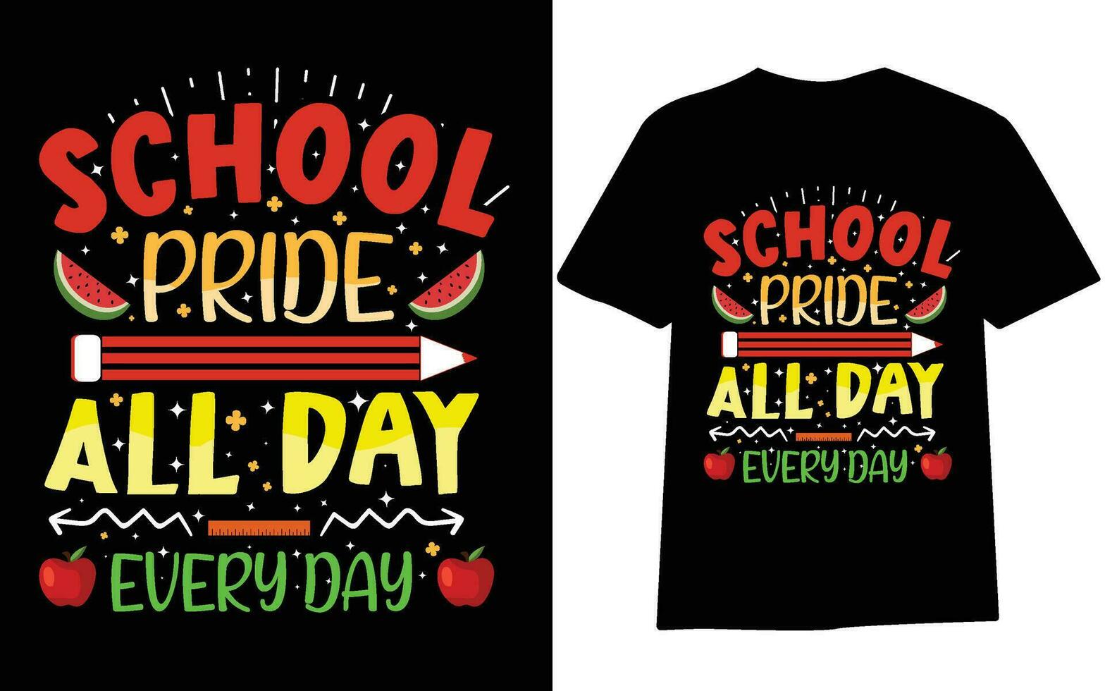 Back to school t-shirt design, first day at school , hundred days of School, typography t-shirt design for kids. vector