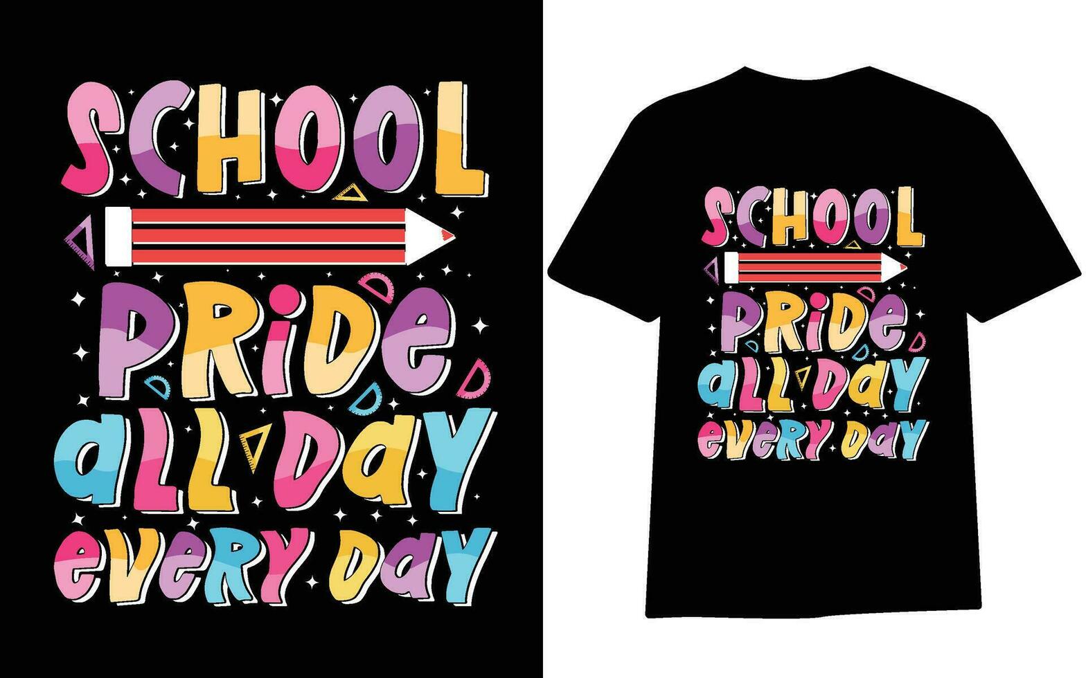 Back to school t-shirt design, first day at school , hundred days of School, typography t-shirt design for kids. vector