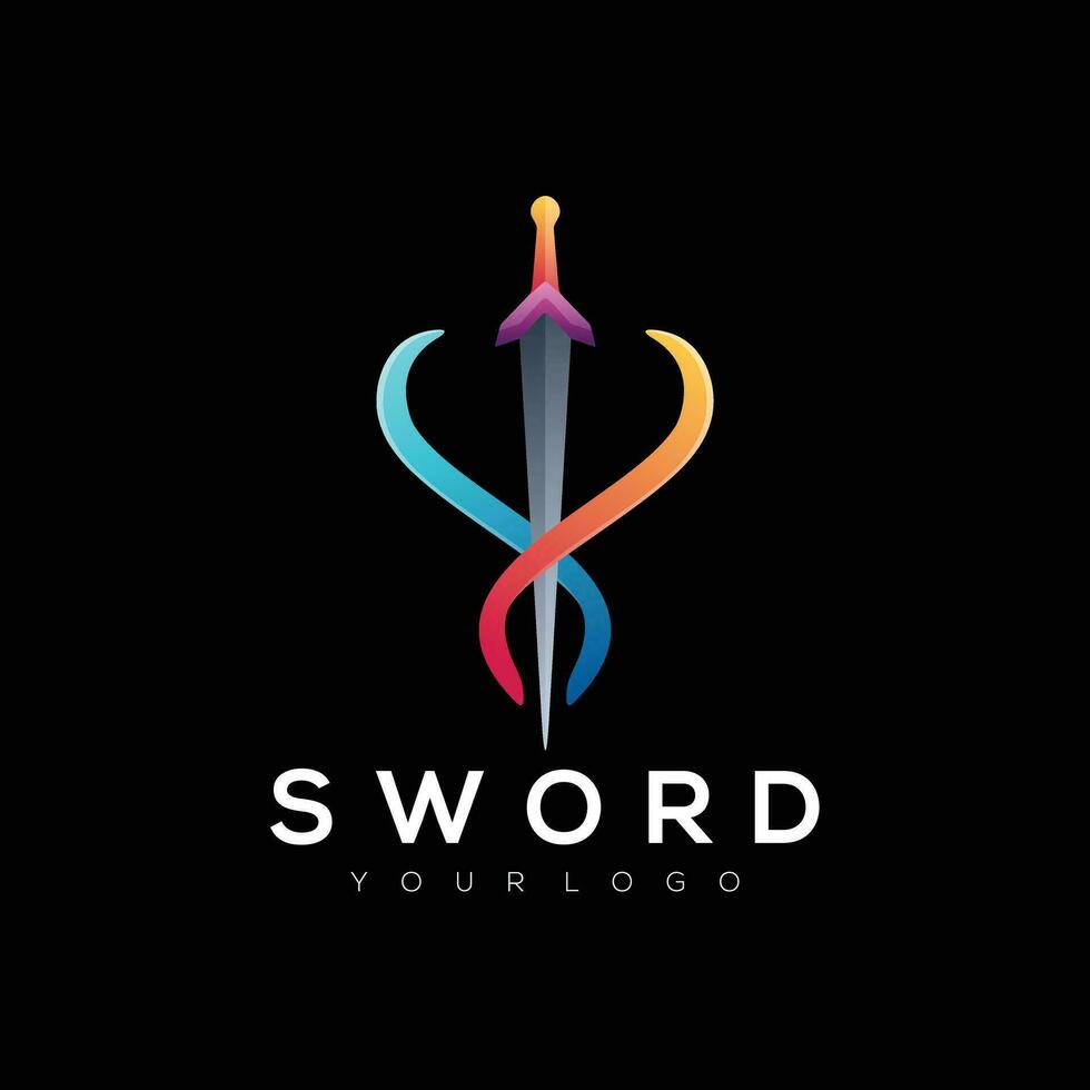 Sword  logo design vector modern colorful