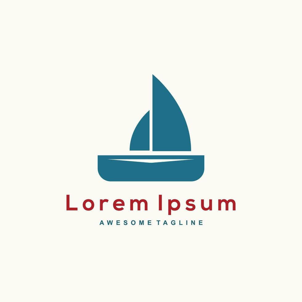 Logo boat template design vector