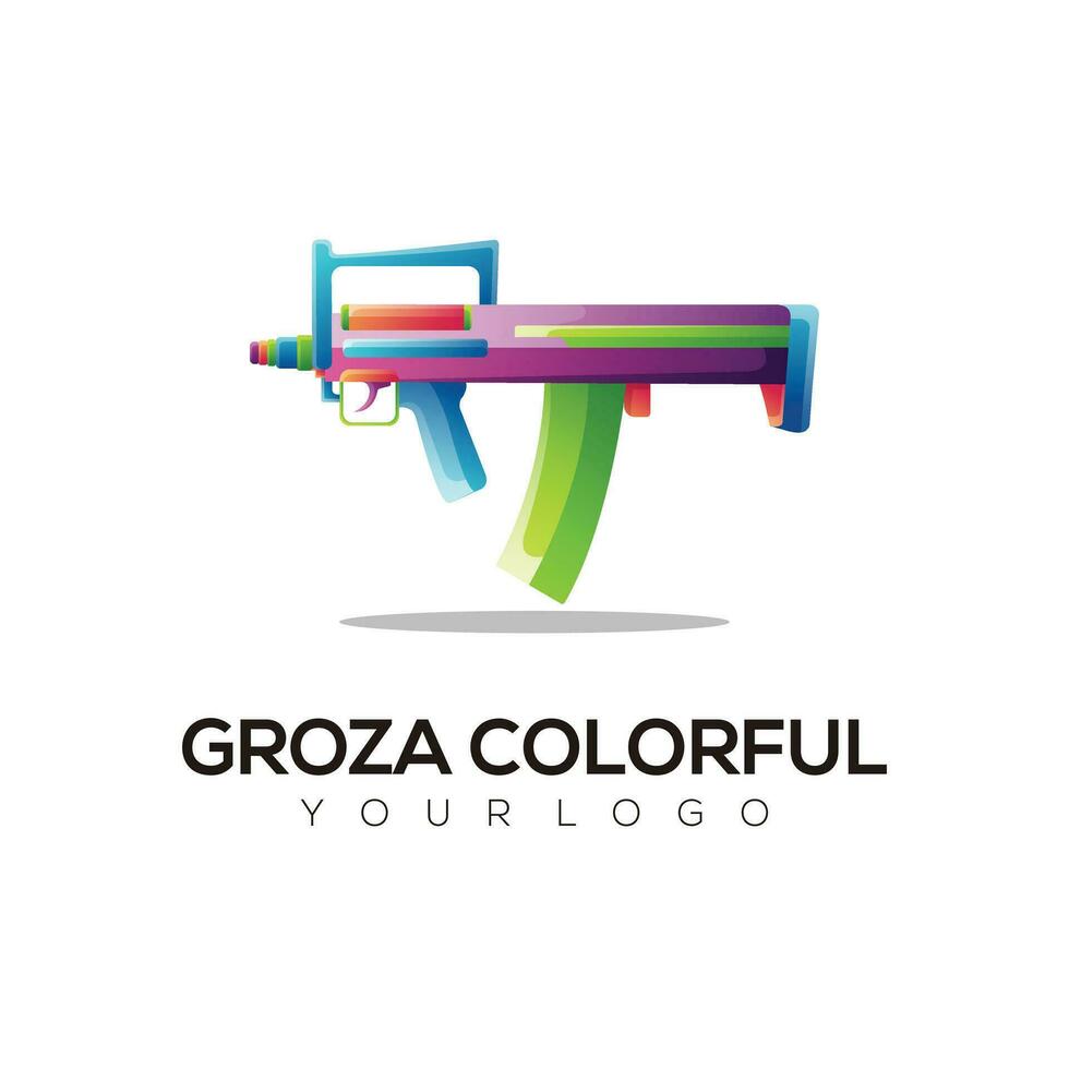 Logo illustration weapon gradient colorful style vector