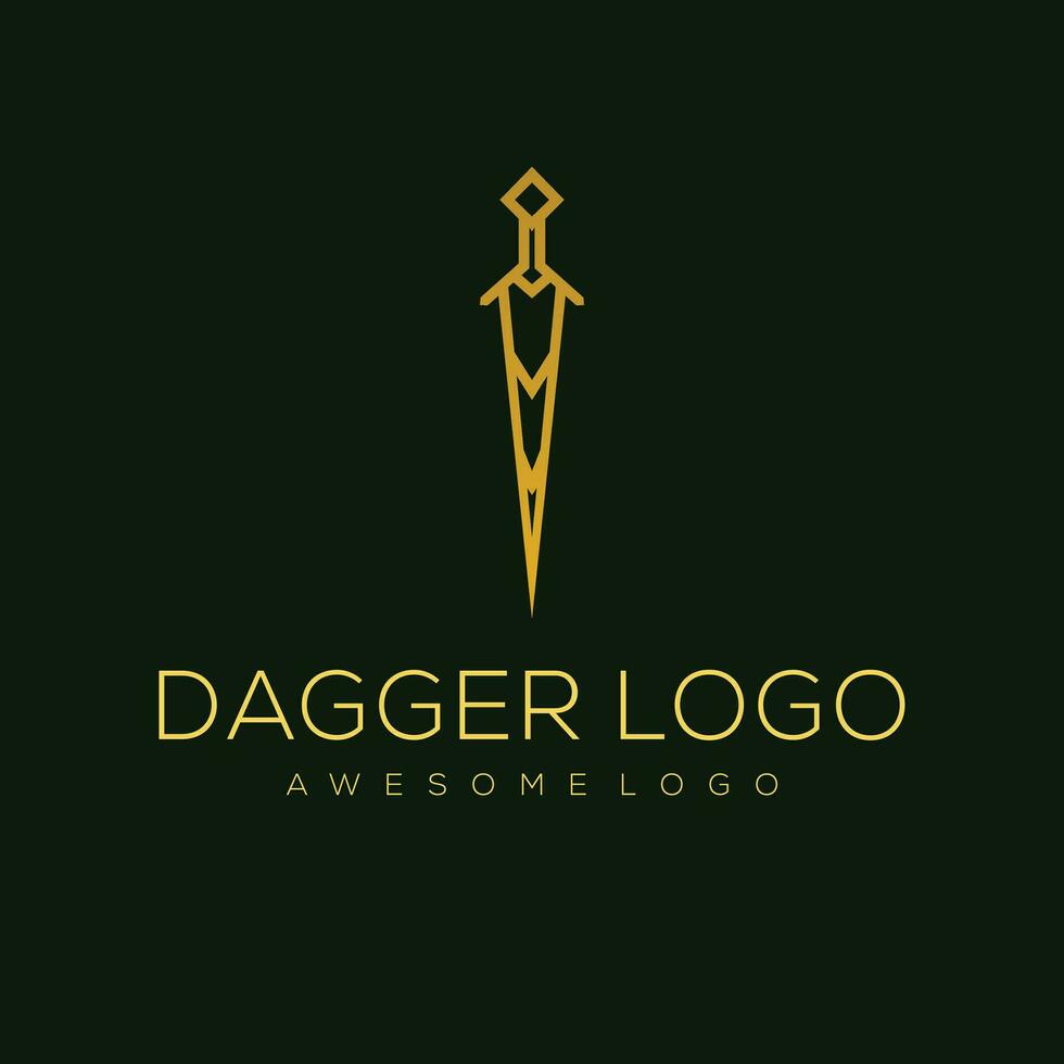 Dagger luxury logo template color vector