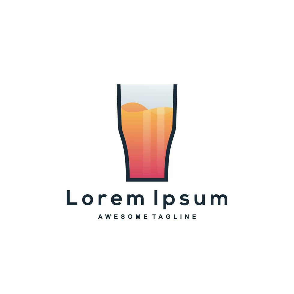 Juice fresh gradient logo design color vector