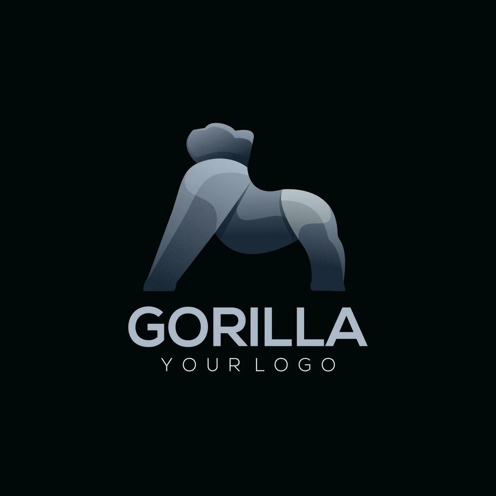 logo ilustración gorila sencillo vector