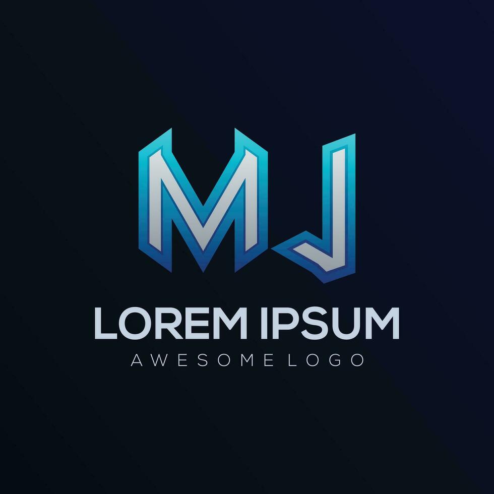 M J letter colorful logo illustration vector