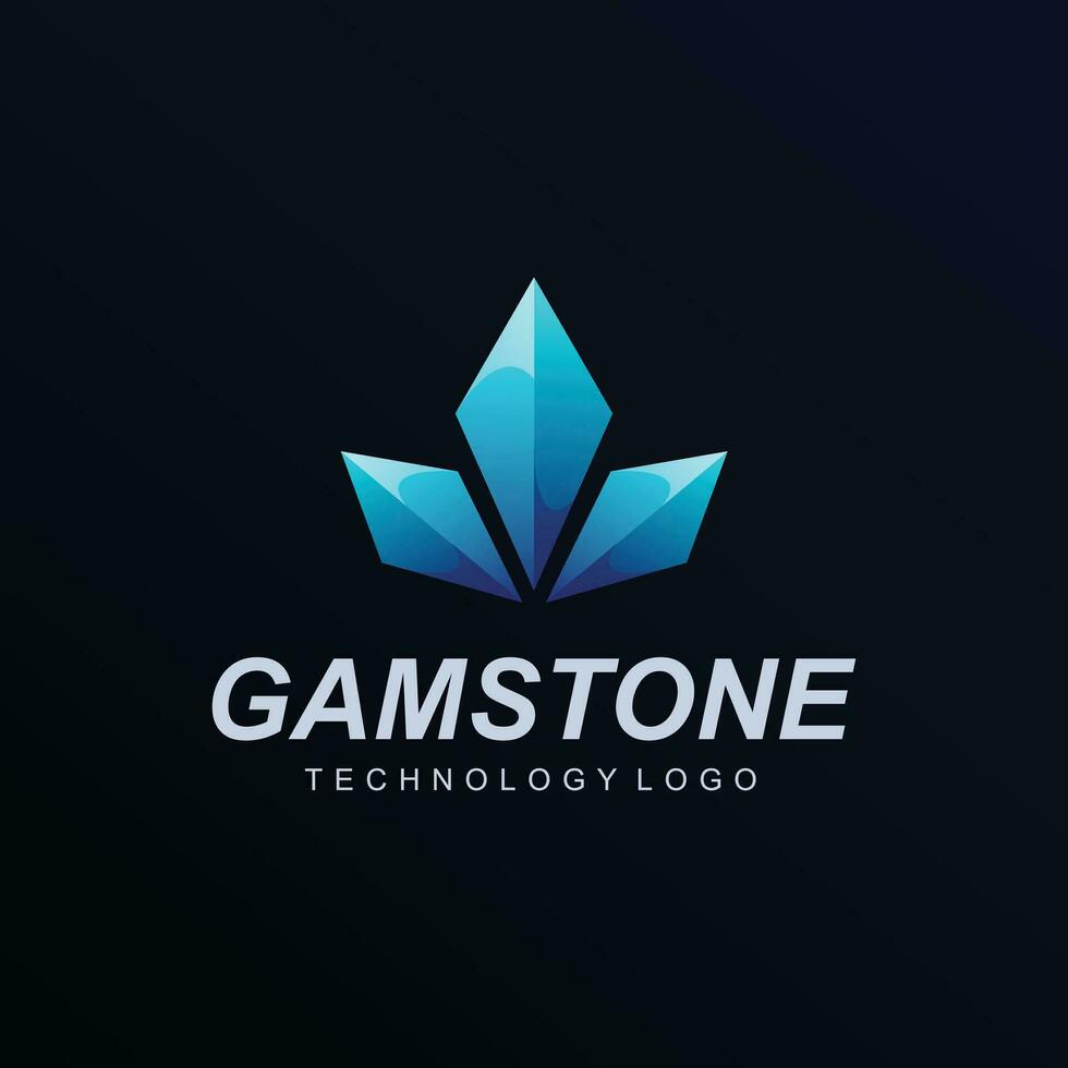 Gemstones gradient color logo template design vector