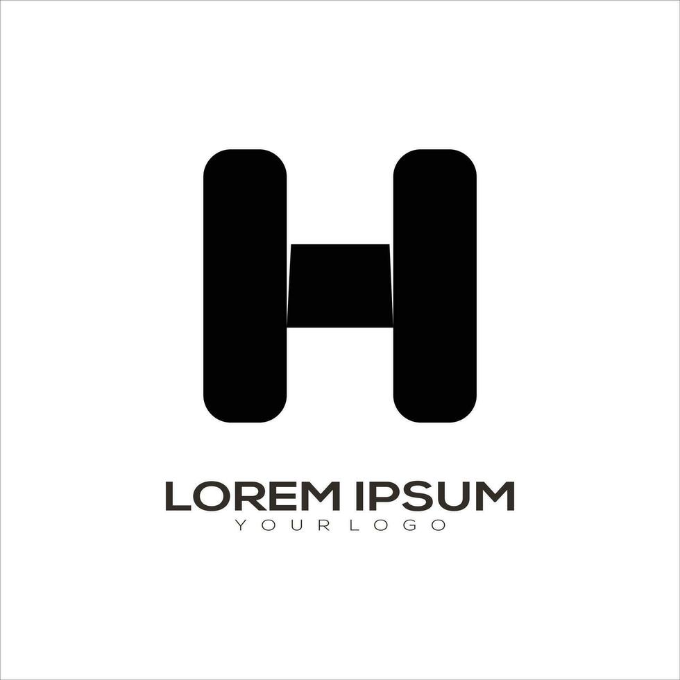Letter H Silhouette logo vector