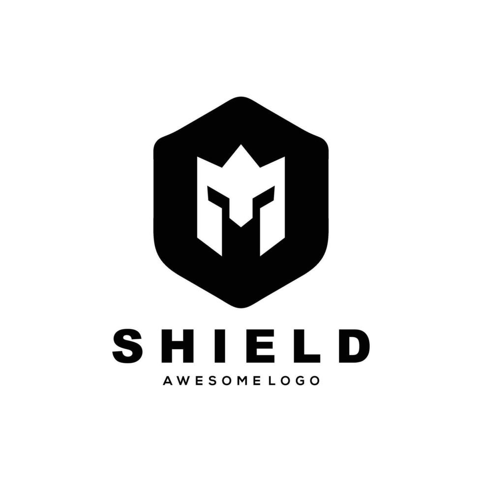 Shield Silhouette logo vector