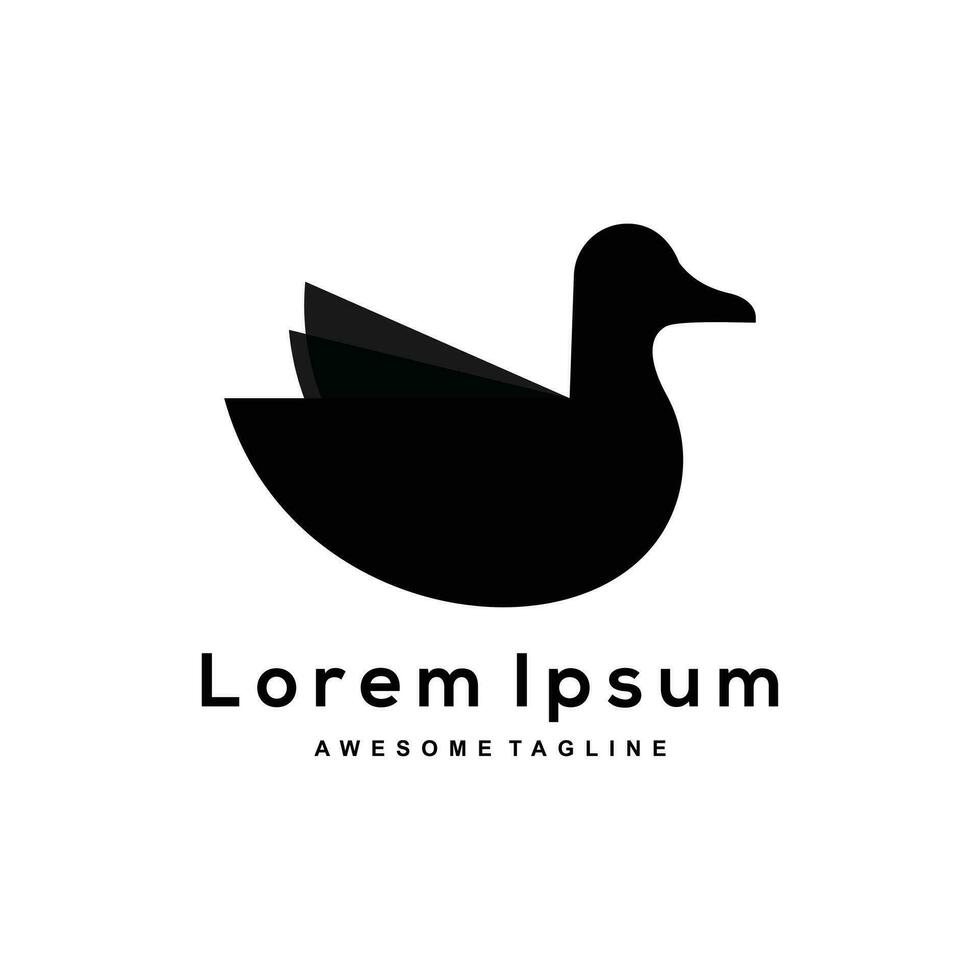 Duck Silhouette logo vector